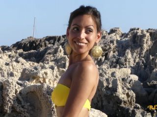 Melanie S – 29yo – Yellow and Black Bikini Nudism!-0