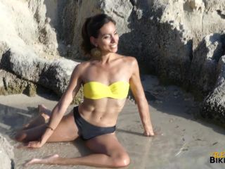 Melanie S – 29yo – Yellow and Black Bikini Nudism!-4