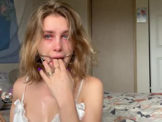 online adult clip 35 FionaSprouts – Messy Mouth Gag Glass Dildo Face Fuck on gangbang xxx -4