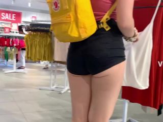Teenage phat ass in very tight shorts-0
