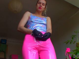 cei, cum eating instruction, glove fetish, jerk off instruction, masturbation instruction leather glove pink shiny cei Manyvids  Jerk Off Instruction  Goddess Vanessa -7