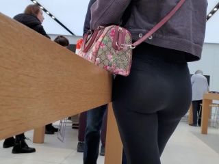 Impressive bubble butt bends over the desk Voyeur-0