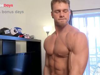 [GetFreeDays.com] Maskurbate - Hunk Pumps His Uncut Cock and His Muscles Adult Video March 2023-1