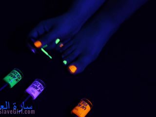 xxx video 17 office femdom Foot Fetish , Black Light Toe Painting with Chill Music SFW, slave on black porn-7