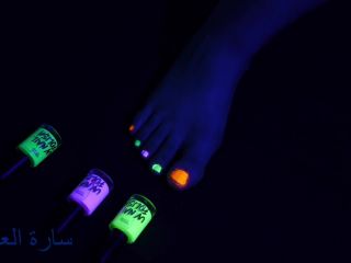 xxx video 17 office femdom Foot Fetish , Black Light Toe Painting with Chill Music SFW, slave on black porn-9