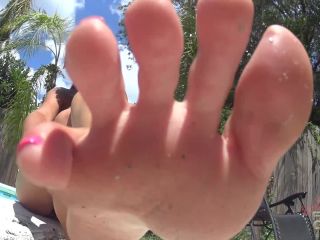 Goddess Sasha Foxxx - Sasha&#039;s Poolside Foot Bitch - (Feet porn)-9