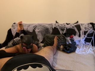 Catwoman revives Batman with hot fuck and great blowjob with facial creampie during Halloween - (Feet porn)-4