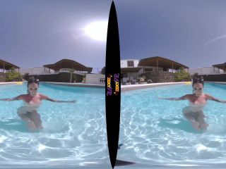 Tattooed & Topless In The Pool (VR Striptease-8