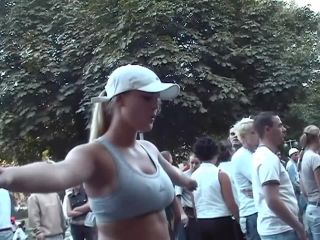 Rave girl dancing like a belly dancer BigTits!-7