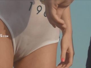 Cameltoe in transparent swimsuit-2
