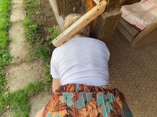 POV Village Vibe. Mature Married MILF Got Stuck In The Fence, A Neighbo.-3