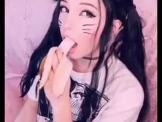 Belle delphine banana deepthroat and slimy mouth!-2
