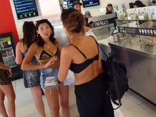 Candid vor bikini top with booty shorts cheeks out on public fetish sex-7