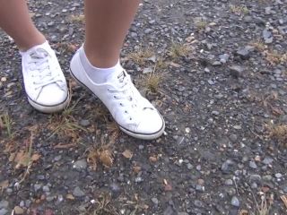 Femd girl show pantyhose and white socks shoes foot  worship-0