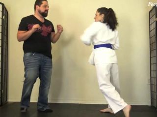 Cleo Earns Her Red Karate Belt – Footjob – Karate Domination(Feet porn)-1