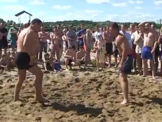 Strong girl sand wrestling tournnt Muscle-4