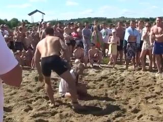 Strong girl sand wrestling tournnt Muscle-7