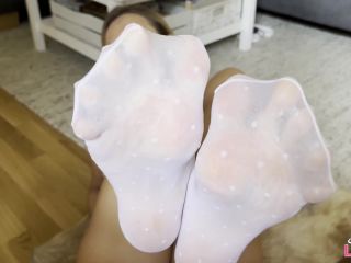 online clip 22 Goddess Lena – White Socks Footjob - fetish - masturbation porn denture fetish-9