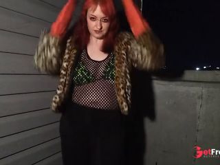 [GetFreeDays.com] Goth girl models on rooftop at night in bikini Porn Video April 2023-9