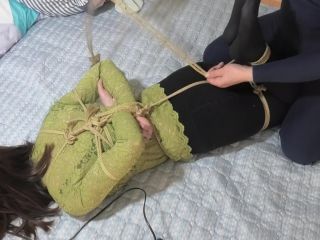 Asian Girls Bound and Gagged china rope bondage shibari vibrator hogtied-6