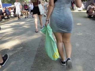 Hot sweaty ass in tight cotton dress-4