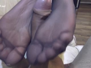 black silky nylons reverse footjob  feetplosion-2