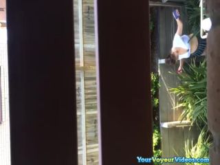 Woman caught masturbating in the backyard-9