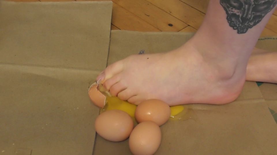 Barefoot Raw Egg Crushing 1080p