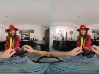 Busty April Olsen As Villain CARMEN SANDIEGO Handcuffs And Fucks You VR -2