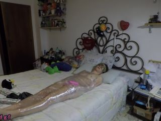 Tickle and orgasm while she is mummified(Fetish porn)-7