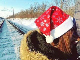 Nice Jane Brown Winter Outdoor Amateur Blowjob On The Railway Jane Bro ...-0