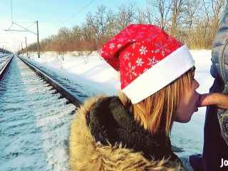 Nice Jane Brown Winter Outdoor Amateur Blowjob On The Railway Jane Bro ...-4