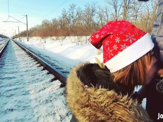 Nice Jane Brown Winter Outdoor Amateur Blowjob On The Railway Jane Bro ...-6