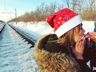 Nice Jane Brown Winter Outdoor Amateur Blowjob On The Railway Jane Bro ...-9