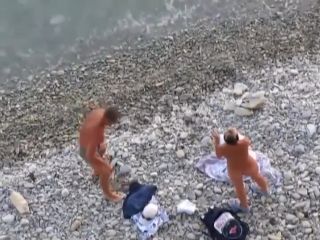 He rides her ass and gets voyeured Nudism!-9