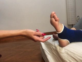 adult video 15 Sprained Ankle Tickling Jenny, brother sister foot fetish on feet porn -1