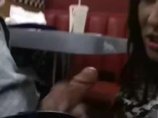 Blowjob in a fast food restaurant public -6