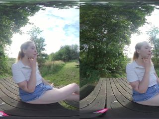 free porn clip 43 [VRSmokers] Aloralux – Smoking Bench; Amateur Outdoor Flashing her Tits (Oculus Go) - 3d - reality ankle fetish-7