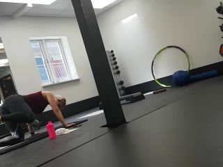 Hot butt recorded during exercise in gym-8