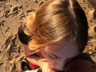 Outdoor Blowjob And Cum In Mouth  Sweet Teen Doing Blowjob On The Beach. 1080p-6