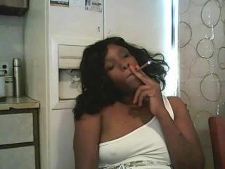 horny black girl smoking in kitchen 480p-3