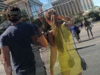 CandidCreeps 714 See Through Yellow Dress Sundress Thong Tang-7