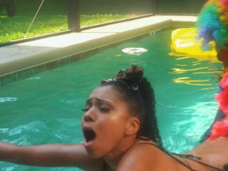 GIbbyTheClown - Two whores fuck clown at pool party - Pool-5