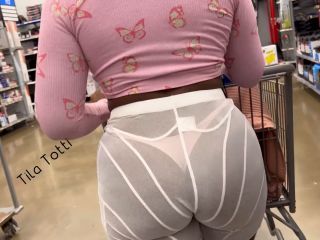 Girl With See Through Shorts And A Pink Thong At The Grocery Store-6