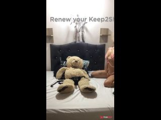 [GetFreeDays.com] Horny schoolgirl puts the strap-on on her teddy bear, sucks him and then rides him in her room Porn Leak March 2023-1