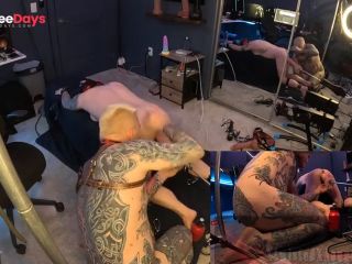 [GetFreeDays.com] BDSM Tied up slut takes a good fucking and a huge dildo on the sex machine Sex Clip February 2023-8