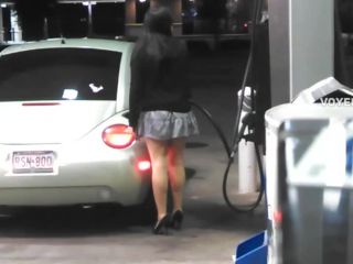 Luxurious babe on the gas station-6