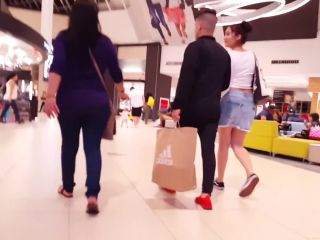 Candid vor latina teen beauty in blue shorts shopping-5