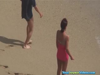 Thin woman fucked by her man in the beach-1