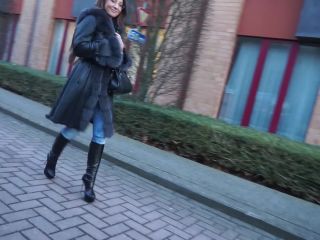Julie Skyhigh, Pantyhose, Stockings, Leggings - 150204 walking in furs leather boots and jeans [foot fetish] Pantyhose!-6